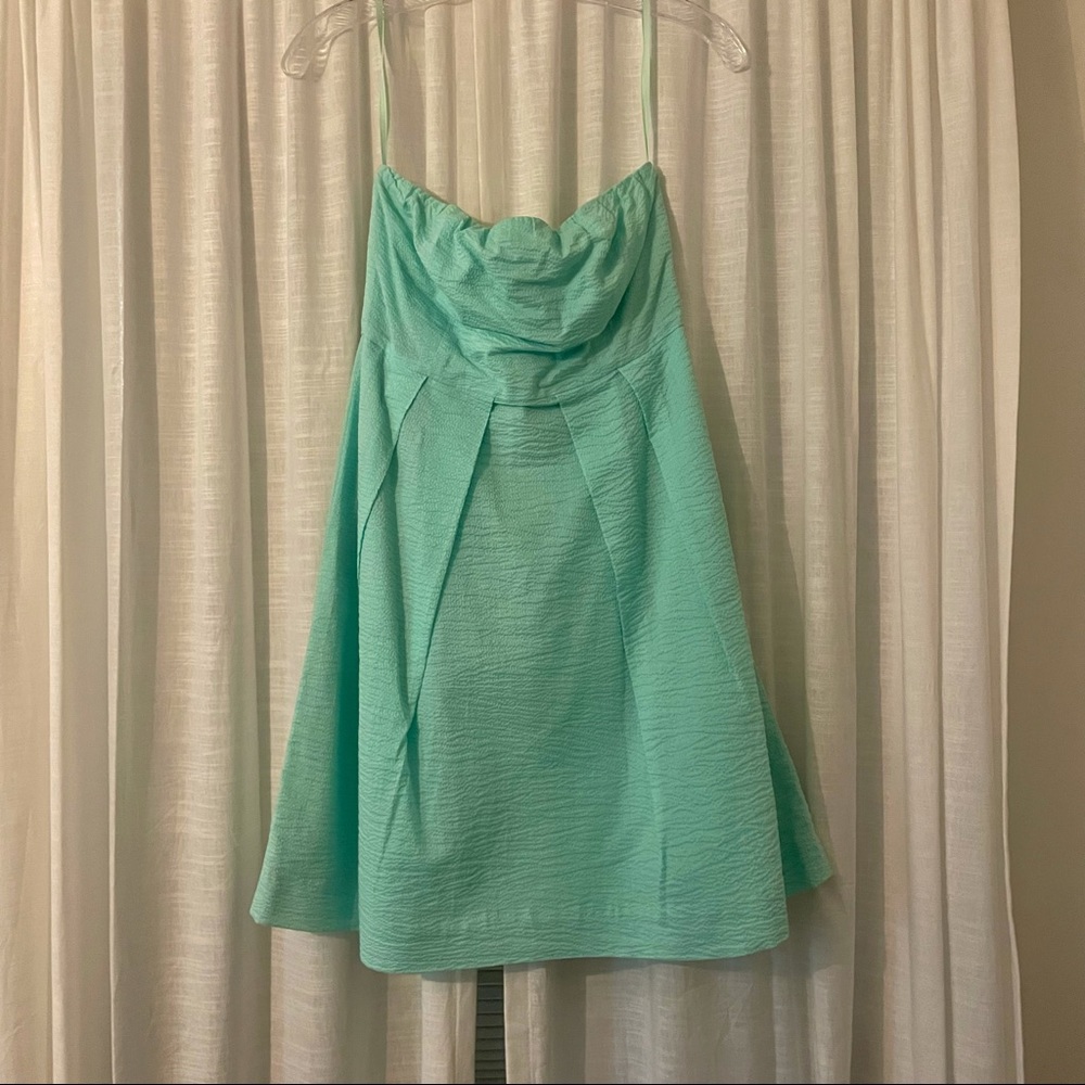 J. Crew Strapless Light Blue / Mint Green Pastel Dress - 4P